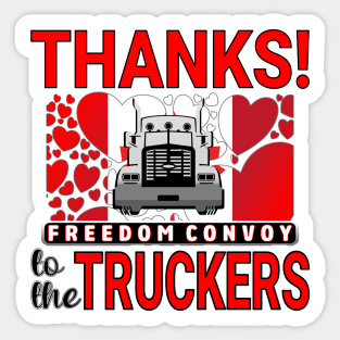 THANK YOU TRUCKERS CONVOY TRUCK FOR FREEDOM -LIBERTE - RED LETTERS Sticker